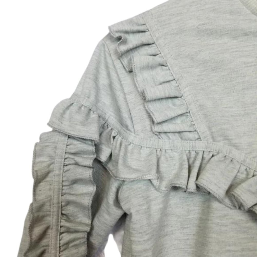 Buffalo Gray Ruffle Mock Neck Top - Picture 3 of 4
